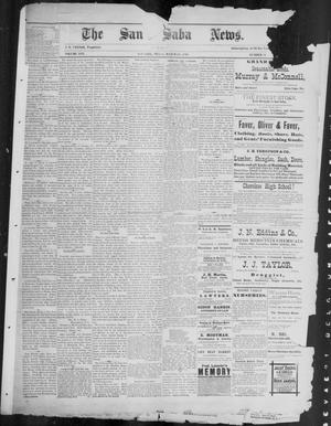 Primary view of object titled 'The San Saba News. (San Saba, Tex.), Vol. 16, No. 21, Ed. 1, Friday, March 28, 1890'.