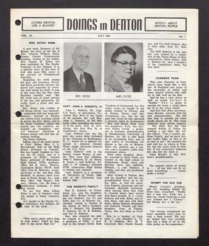 Primary view of object titled 'Doings in Denton (Denton, Tex.), Vol. 3, No. 7, Ed. 1, July 1959'.