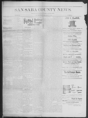 Primary view of object titled 'The San Saba County News. (San Saba, Tex.), Vol. 19, No. 43, Ed. 1, Friday, September 15, 1893'.