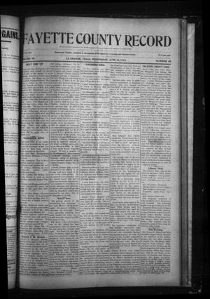 Primary view of object titled 'Fayette County Record (La Grange, Tex.), Vol. 3, No. 50, Ed. 1 Wednesday, June 12, 1912'.