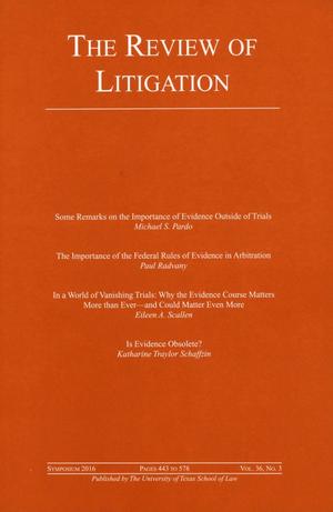 Primary view of object titled 'The Review of Litigation, Volume 36, Number 3, 2016'.