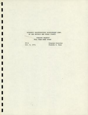 Primary view of object titled 'Economic Opportunities Development Corp. of San-Antonio and Bexar County: Funding Request, Full Year Head Start'.