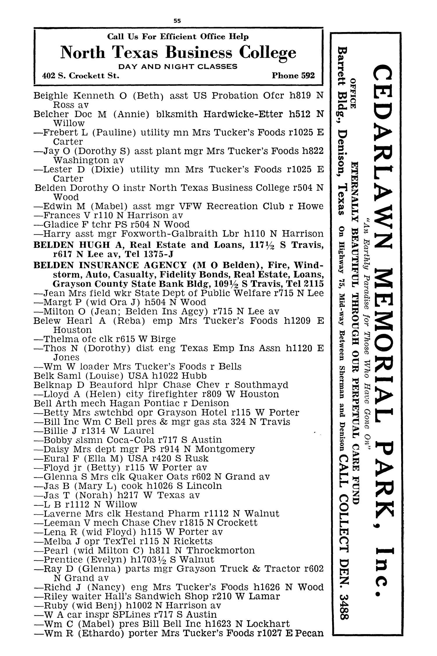 Worley's Sherman City Directory, 1950
                                                
                                                    55
                                                