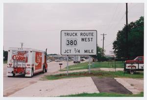 Primary view of object titled '[Truck Route Sign for US 380]'.