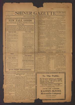 Primary view of object titled 'Shiner Gazette (Shiner, Tex.), Vol. 24, No. 2, Ed. 1 Thursday, September 21, 1916'.