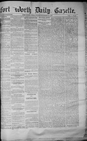 Primary view of object titled 'Fort Worth Daily Gazette. (Fort Worth, Tex.), Vol. 7, No. 262, Ed. 1, Monday, September 24, 1883'.