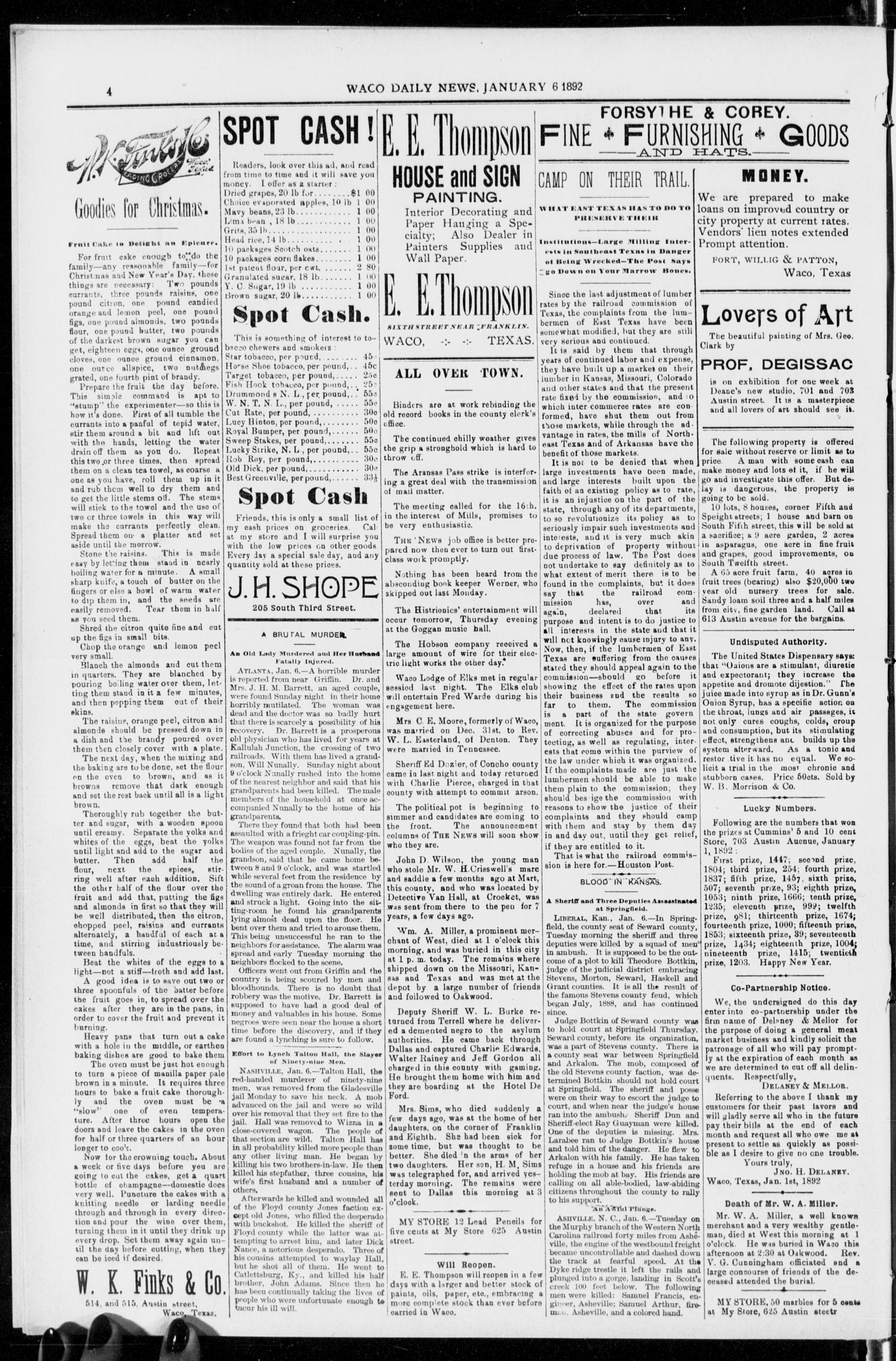 The Waco Evening News. (Waco, Tex.), Vol. 4, No. 152, Ed. 1, Wednesday, January 6, 1892
                                                
                                                    [Sequence #]: 2 of 6
                                                