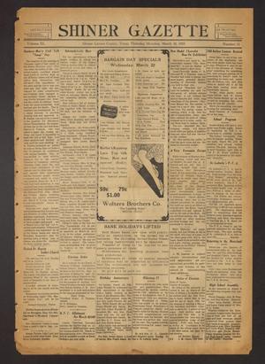 Primary view of object titled 'Shiner Gazette (Shiner, Tex.), Vol. 40, No. 14, Ed. 1 Thursday, March 16, 1933'.