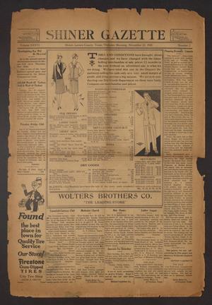 Primary view of object titled 'Shiner Gazette (Shiner, Tex.), Vol. 36, No. 2, Ed. 1 Thursday, November 22, 1928'.