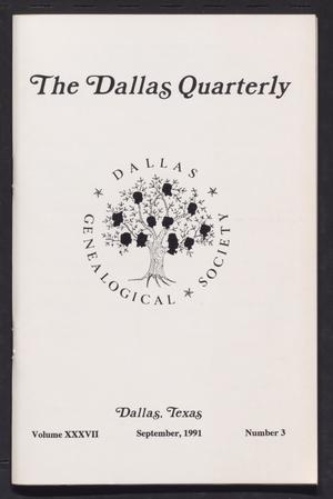 Primary view of object titled 'The Dallas Quarterly, Volume 37, Number 3, September 1991'.