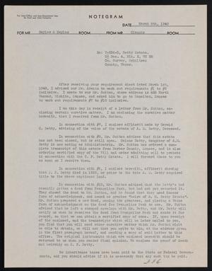 Primary view of object titled '[Letter from F. F. Claunts to Sayles & Sayles, March 8, 1940]'.