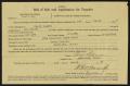 Thumbnail image of item number 1 in: '[Bill of Sale and Application for Transfer From Guy Patterson to Perry Sayles]'.