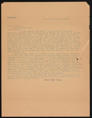 Primary view of object titled '[Letter to Dr. B. F. Terry, October 23, 1909]'.