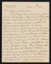 Primary view of [Letter from F. W. Hughes to Henry Sayles, January 9, 1908]