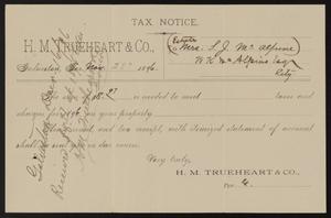 Primary view of object titled '[Tax Receipt for W. K. McAlpine, 1896]'.
