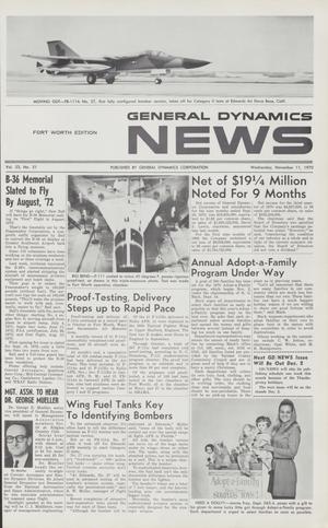 Primary view of object titled 'General Dynamics News, Volume 23, Number 21, November 11, 1970'.