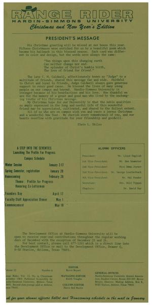 Primary view of object titled 'Range Rider, Volume 22, Number 6, December, 1969'.
