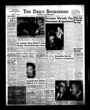 Primary view of object titled 'The Daily Spokesman (Pampa, Tex.), Vol. 4, No. 41, Ed. 1 Thursday, January 27, 1955'.