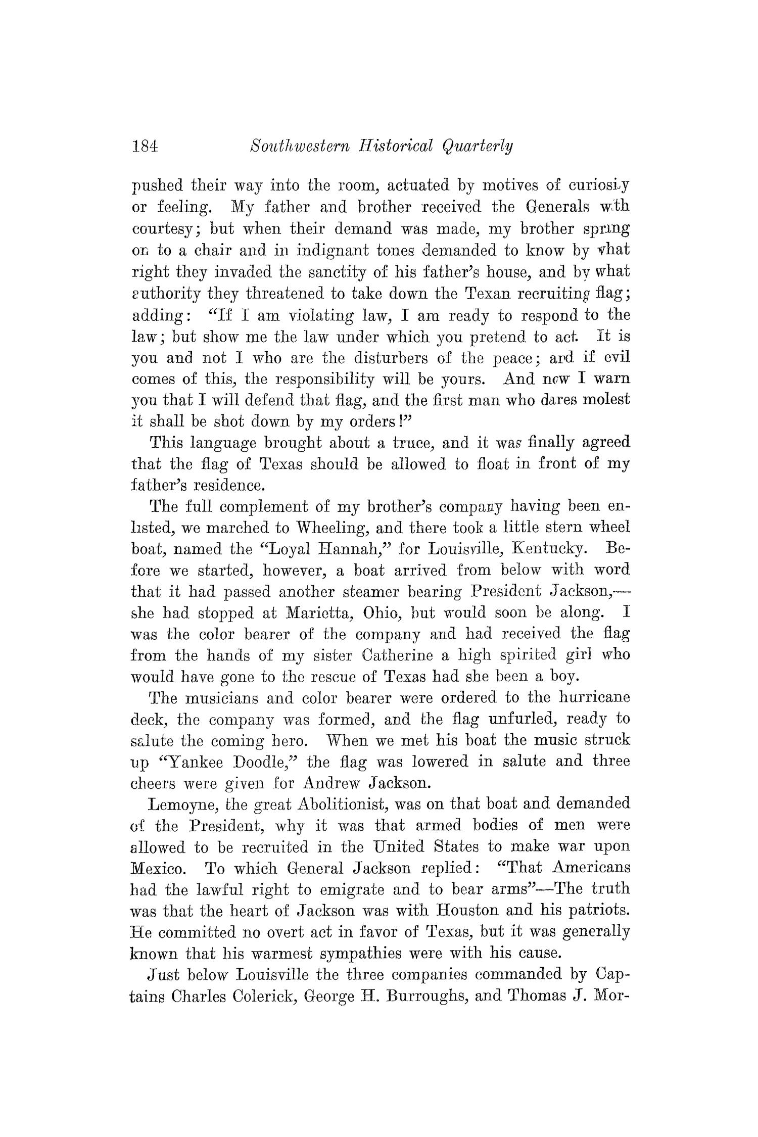 The Southwestern Historical Quarterly, Volume 30, July 1926 - April, 1927
                                                
                                                    184
                                                