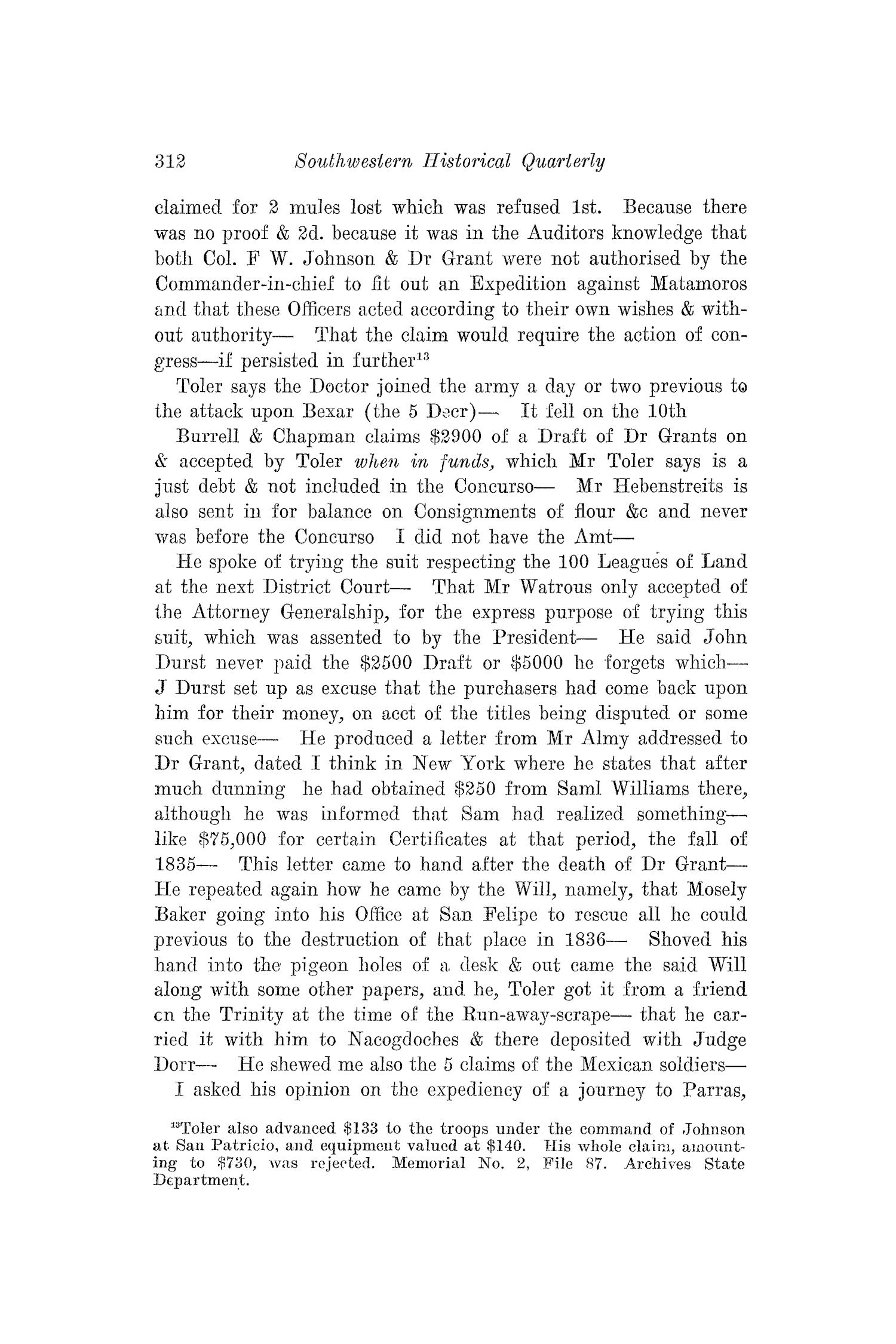 The Southwestern Historical Quarterly, Volume 30, July 1926 - April, 1927
                                                
                                                    312
                                                