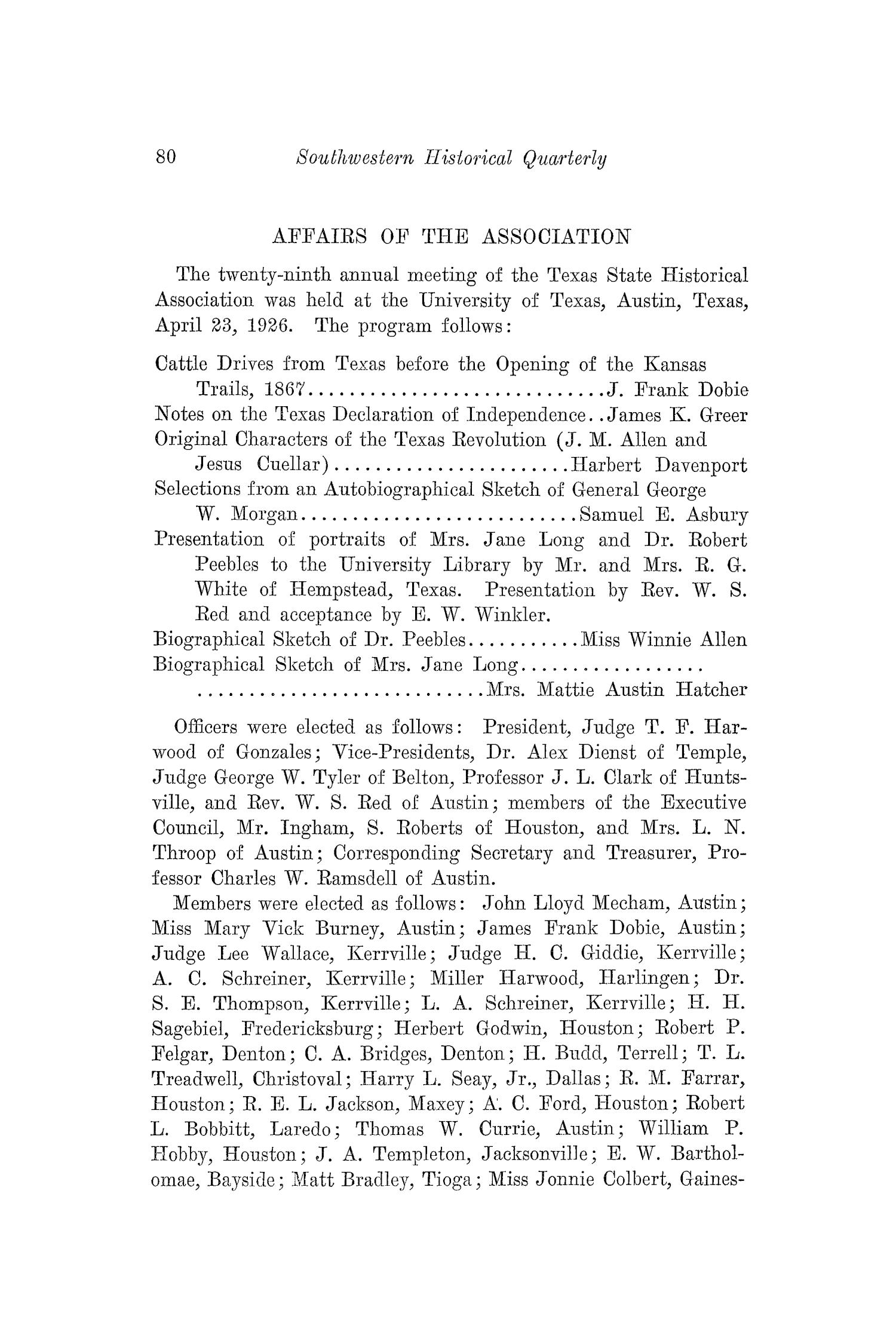 The Southwestern Historical Quarterly, Volume 30, July 1926 - April, 1927
                                                
                                                    80
                                                