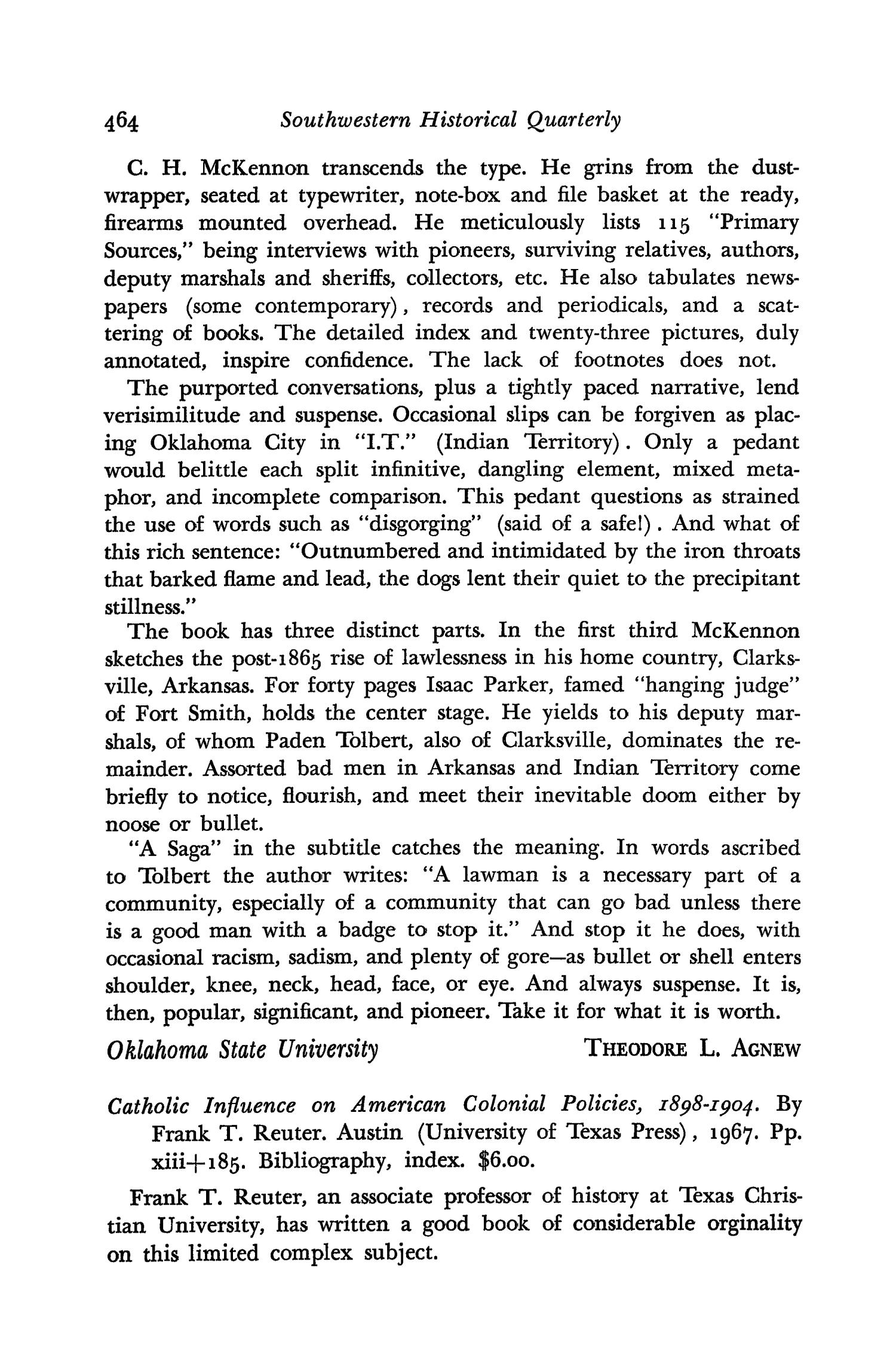 The Southwestern Historical Quarterly, Volume 71, July 1967 - April, 1968
                                                
                                                    464
                                                