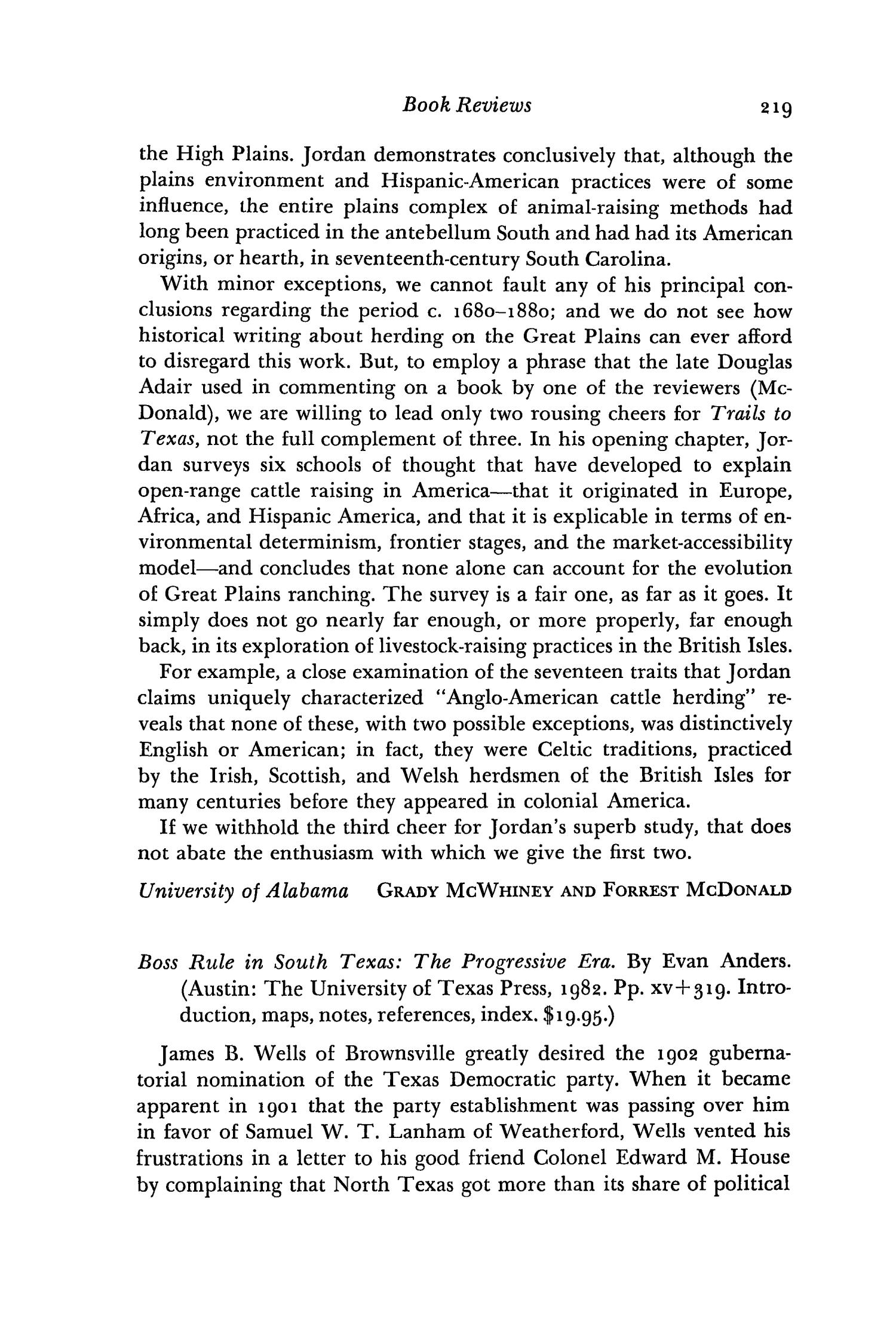 The Southwestern Historical Quarterly, Volume 87, July 1983 - April, 1984
                                                
                                                    219
                                                