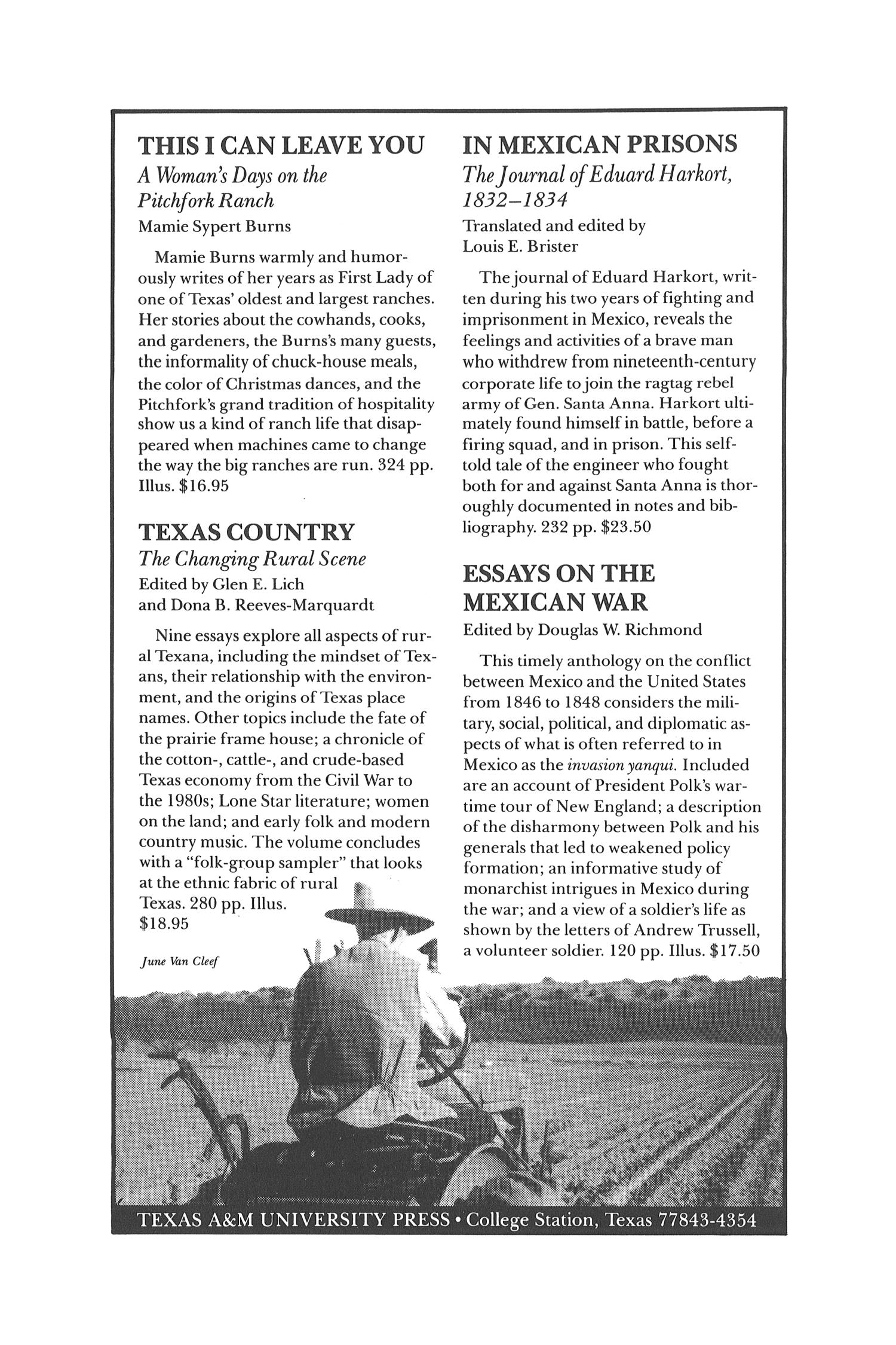 The Southwestern Historical Quarterly, Volume 90, July 1986 - April, 1987
                                                
                                                    None
                                                
