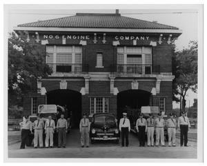 Primary view of object titled '[Group Portrait of the Dallas Fire Department Station #6]'.