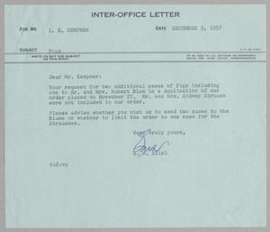 Primary view of object titled '[Letter from G. A. Stirl to I. H. Kempner, December 3, 1957]'.