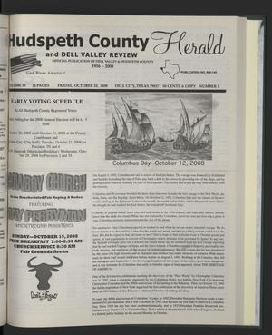 Primary view of object titled 'Hudspeth County Herald and Dell Valley Review (Dell City, Tex.), Vol. 53, No. 1, Ed. 1 Friday, October 10, 2008'.