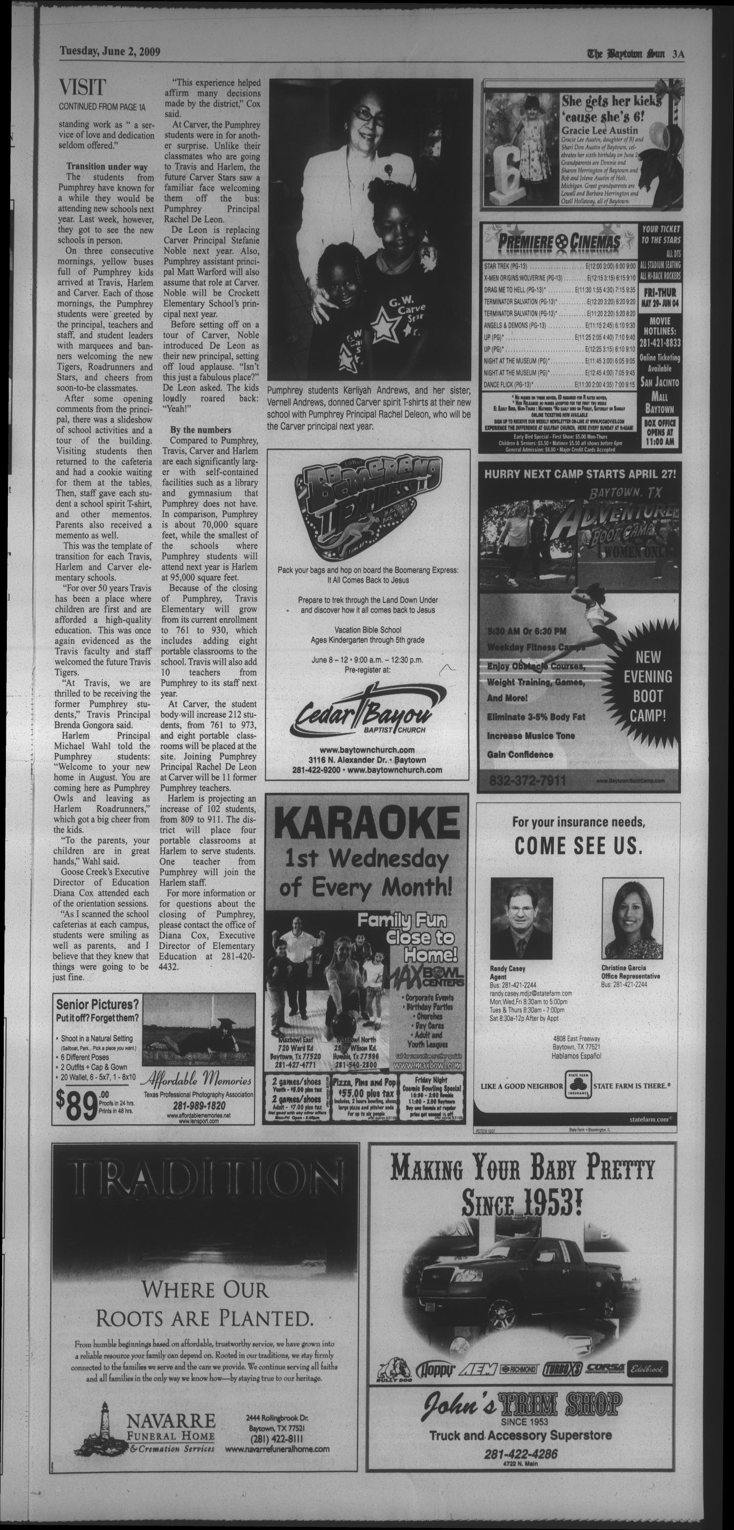 The Baytown Sun (Baytown, Tex.), Vol. 89, No. 149, Ed. 1 Tuesday, June 2, 2009
                                                
                                                    [Sequence #]: 3 of 12
                                                