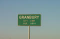 Photograph: [Sign at the Granbury City Limits]