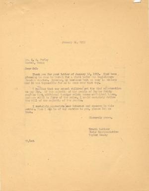 Primary view of object titled '[Letter from Truett Latimer to C. A. Farley , January 16, 1953]'.