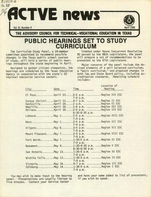 Primary view of object titled 'ACTVE News, Volume 11, Number 4, April 1980'.