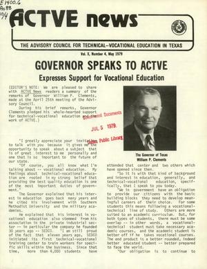 Primary view of object titled 'ACTVE News, Volume 10, Number 4, May 1979'.