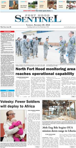 Fort Hood Sentinel (Fort Hood, Tex.), Vol. 72, No. 46, Ed. 1 Thursday, November 20, 2014