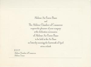 Primary view of object titled '[Letter from Abilene Air Force Base and the Abilene Chamber of Commerce, 1956]'.