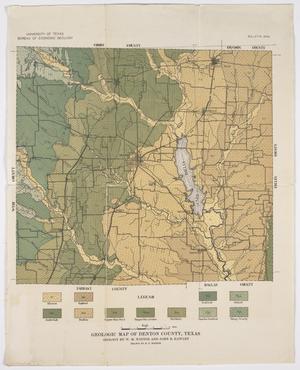 Primary view of object titled 'Geologic Map of Denton County, Texas'.