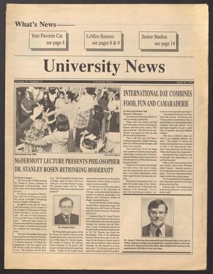 Primary view of object titled 'University News (Irving, Tex.), Vol. 14, No. 11, Ed. 1 Wednesday, April 10, 1991'.