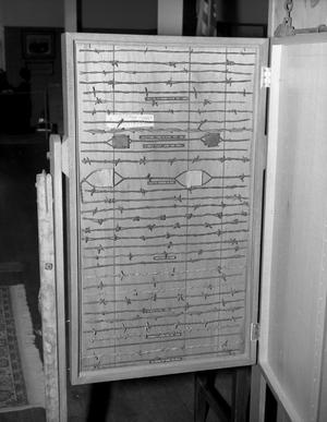 Primary view of object titled '[Barbed Wire Display at Deaf Smith County Museum]'.