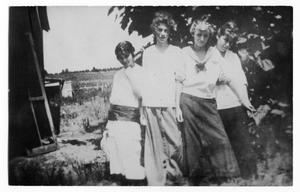 Primary view of object titled 'Allene Owens, Mary Taylor, Pauline Stiff, and Margaret (Peg) Bass at a Vineyard'.