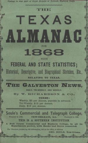 Primary view of object titled 'The Texas Almanac for 1868'.