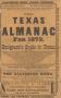 Primary view of The Texas Almanac for 1873, and Emigrant's Guide to Texas
