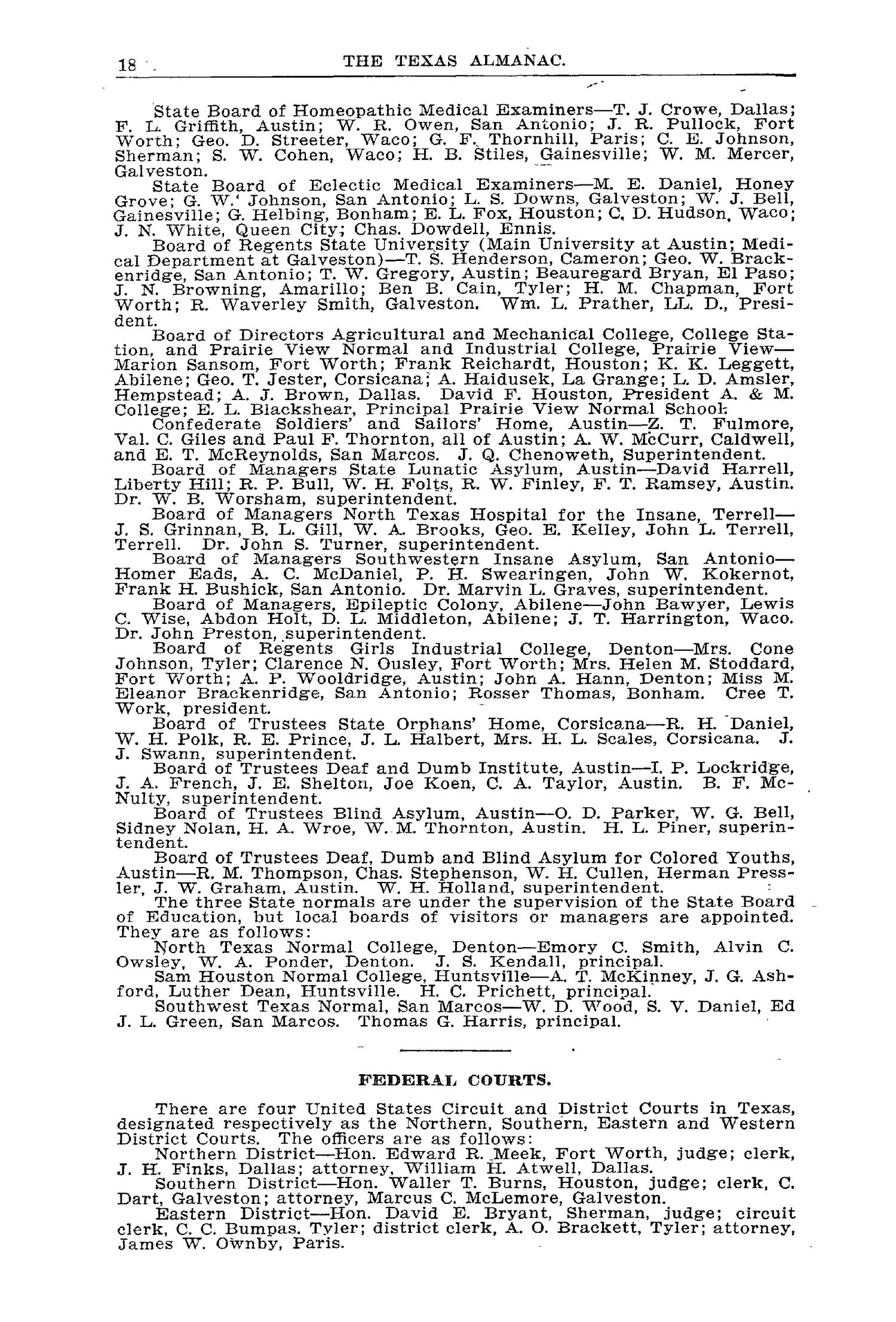 Texas Almanac and State Industrial Guide for 1904
                                                
                                                    18
                                                