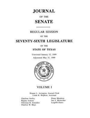 Primary view of object titled 'Journal of the Senate, Regular Session of the Seventy-Sixth Legislature of the State of Texas, Volume 1'.
