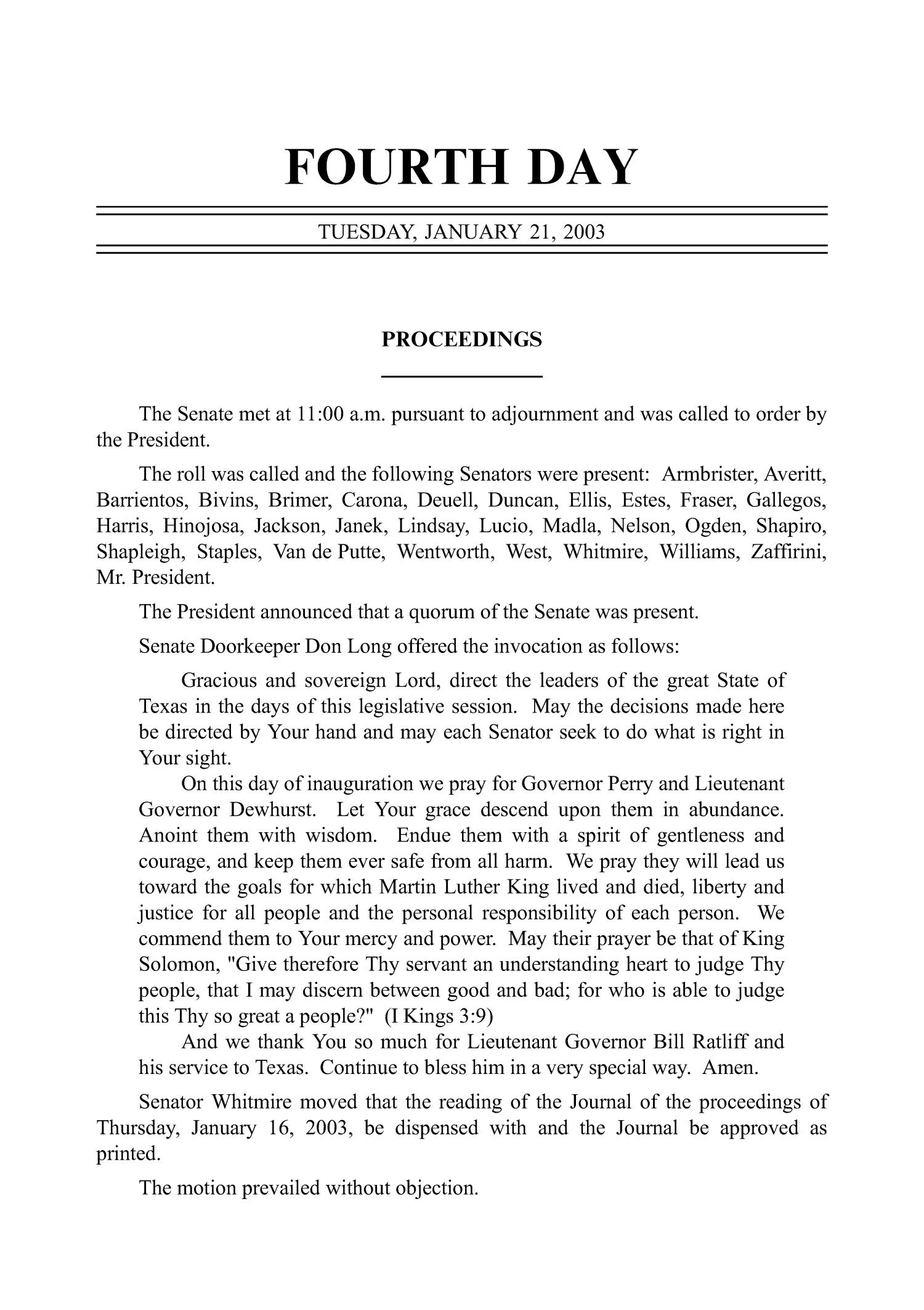 Journal of the Senate, Regular Session of the Seventy-Eighth Legislature of the State of Texas, Volume 1
                                                
                                                    37
                                                