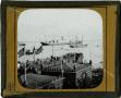 Photograph: Glass Slide of Sea Port with Steamboat