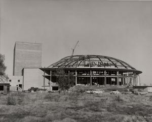 Primary view of object titled '[Municipal Auditorium exterior during construction]'.