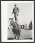Photograph: [Soldier Standing on Horse]